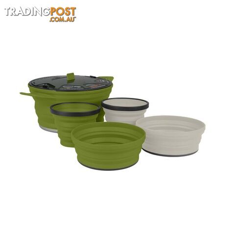 Sea To Summit X-Set 31 Pot, Bowl & Mug Set - Olive/Sand - AXSET31OL