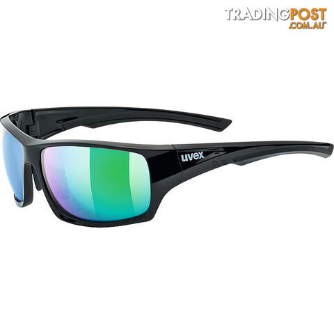 Uvex Sportstyle 222 Pola Sports Sunglasses - Black/Green - S5309802770