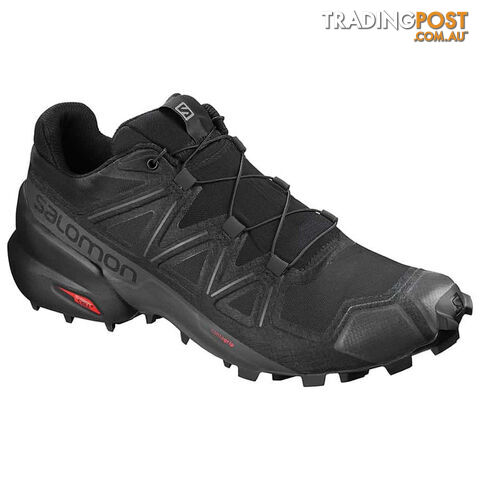 Salomon Speedcross 5 Mens Trail Running Shoes- Black/Black/Phantom - 10.5 US -...