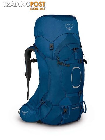 Osprey Aether 55 Mens Hiking Backpack - Deep Water Blue - L/XL -...