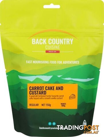 Back Country Cuisine Freeze Dried Meal - Carrot Cake & Custard - Regular - BC436