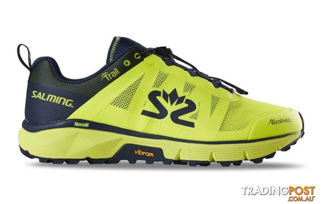 Salming Trail 6 Mens Trail Running Shoes - Safety Yellow/Navy Blue - US12.5 -...