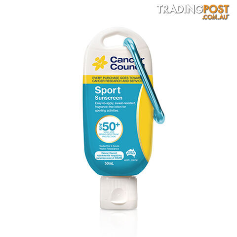 Cancer Council Sport Ezi Clip SPF 50+ Sunscreen - 50 ml - CCS-EC-S