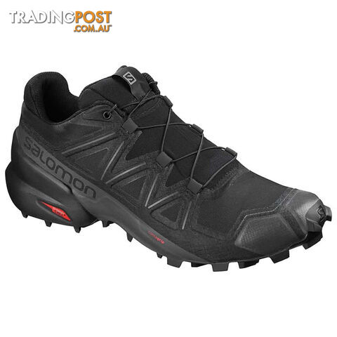 Salomon Speedcross 5 Mens Trail Running Shoes- Black/Black/Phantom - 11.5 US - 406840-110