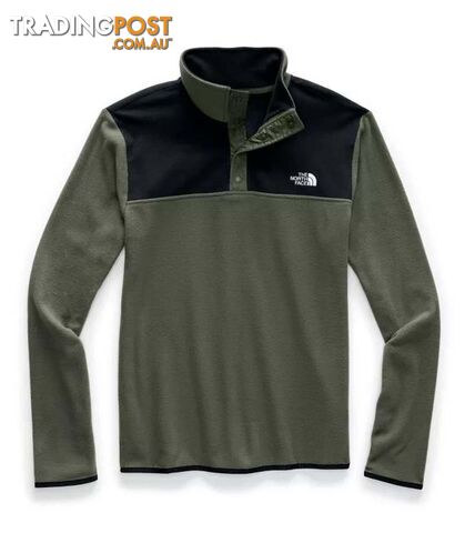The North Face TKA Glacier Snap-Neck Mens Fleece Pullover - New Taupe Green/TNF...