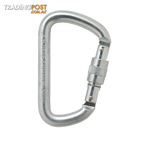 Axis Mod D Screwgate Steel Carabiner - Silver - AXS508SSIL