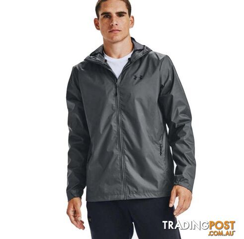 Under Armour Forefront Rain Mens Waterproof Jacket - Pitch Gray/Black - S -...