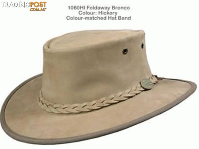 BARMAH FOLDAWAY BRONCO LEATHER HAT - HICKORY [Hat Size:XXL] - 1060HIXXL