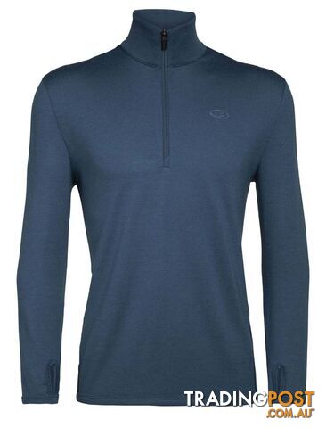 Icebreaker Merino Original LS Half Zip Mens Pullover Top - PRUSSIAN BLUE - S -...