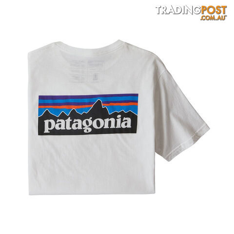Patagonia P-6 Logo Organic Cotton Mens T-Shirt - White - XXL - 38535-WHI-XXL