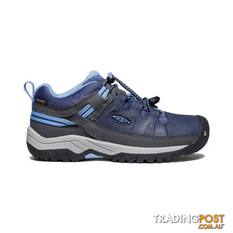 Keen Targhee Low WP Youth Waterproof Hiking Shoes - Blue Nights Della Blue - US 3 - 1022922-3