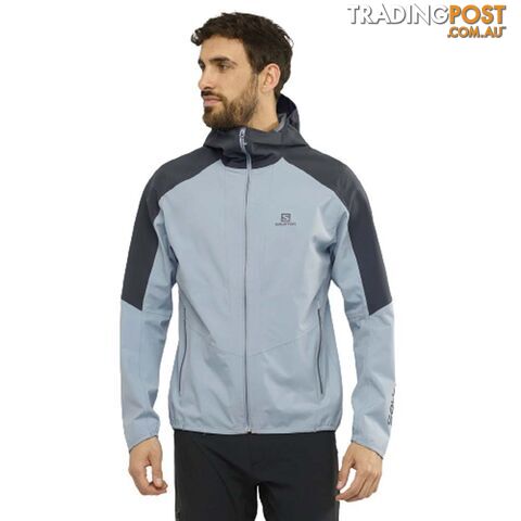 Salomon Outline Mens Waterproof Jacket - Ashley Blue/Ebony - S - LC1380700-S