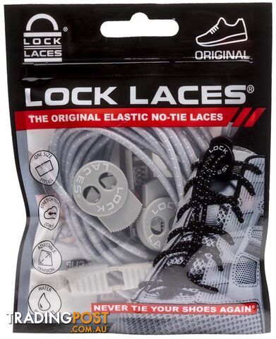 Lock Laces Original No Tie Shoes Laces - Cool Grey - LL-ORIG-GRY