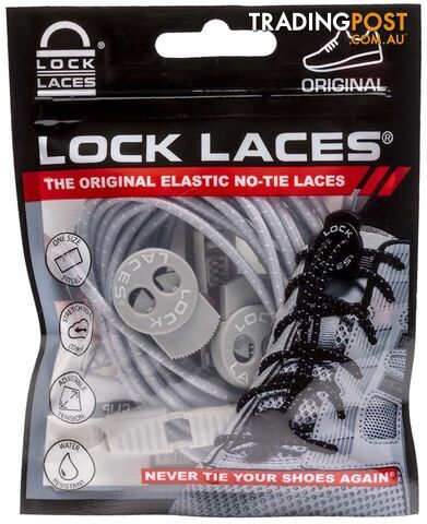 Lock Laces Original No Tie Shoes Laces - Cool Grey - LL-ORIG-GRY