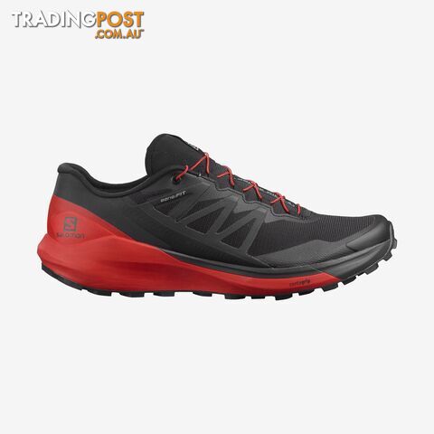 Salomon Sense Ride 4 Mens Trail Running Shoes - Black/Goji Berry/Phantom - 9.5US...