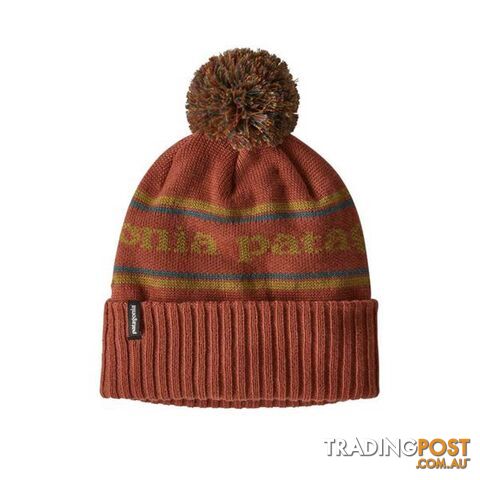 Patagonia Powder Town Unisex Beanie - Park Stripe Knit: Spanish Red - ALL -...