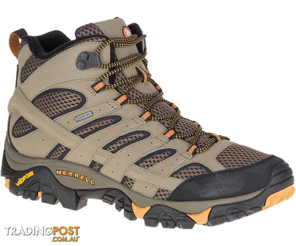 Merrell Moab 2 Mid Goretex Mens (2E) Wide Waterproof Hiking Boots - Walnut - J06057W