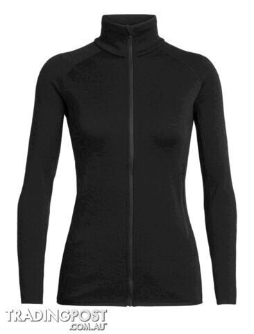 Icebreaker RealFleece Merino Elemental LS Zip Womens Fleece Jacket - Black - S - 104895001S