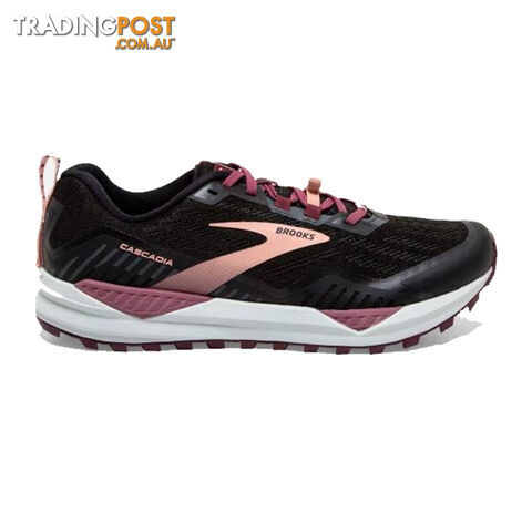 Brooks Cascadia 15 Womens Trail Running Shoes - Black/Ebony/Coral Cloud -...