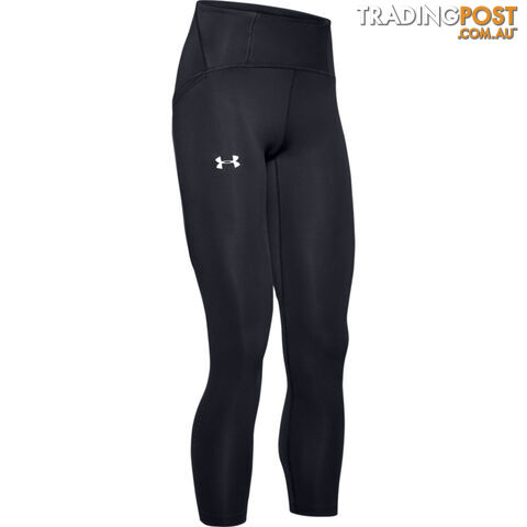 Under Armour Qualifier Speedpocket Perforated Crop Womens Capris - Black- XL -...