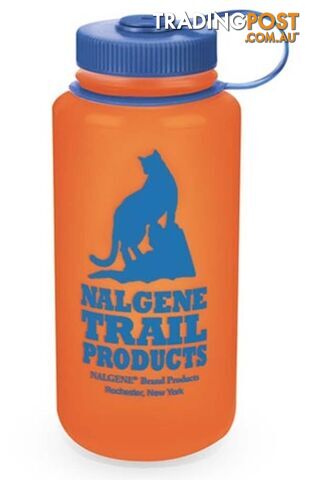 Nalgene Wide Mouth HDPE Bottle with Cat Logo 1000ml - Retro Orange -...