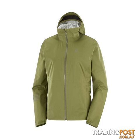 Salomon Lightning Womens Waterproof Running Jacket - Martini Olive - L -...