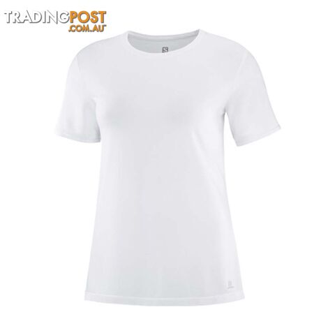 Salomon Essential Womens Short Sleeve Lightweight T-Shirt - White - XS -...