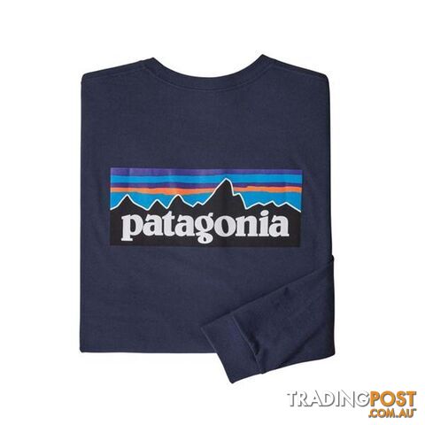Patagonia P-6 Logo Responsibili-Tee Mens Long Sleeve T-Shirt - Classic Navy - M...
