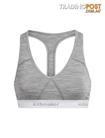 Icebreaker Sprite Racerback Womens Merino Bra - Metro Heather - S - 103020016S - photo 1 of 2