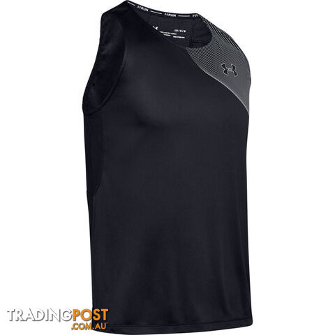Under Armour Qualifier Iso-Chill Singlet Mens Running Singlet - Black - XXL -...