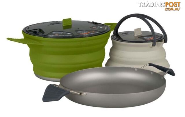 Sea To Summit X-Set 32 Pot, Kettle & Pan Set - Charcoal - AXSET32CH