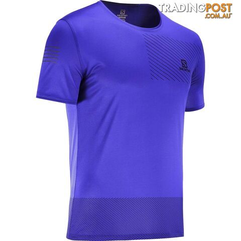 Salomon Sense Mens Running Tee - Clemblue/Night Sky - XL - LC1478500-XL