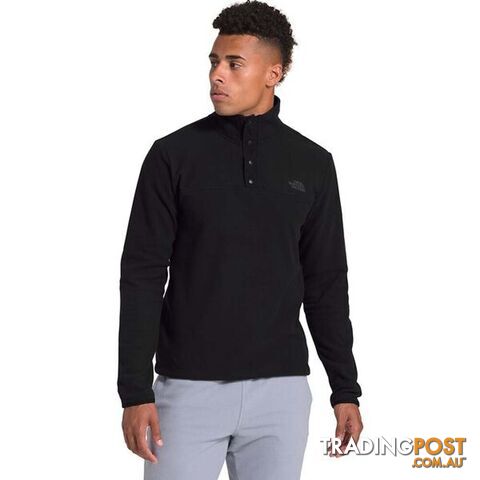 The North Face TKA Glacier Snap-Neck Mens Fleece Pullover - TNF Black/TNF Black...
