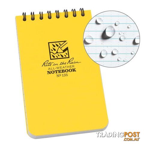Rite In The Rain Top Spiral 3 X 5 Polydura Waterproof Notebook - Blaze Orange - XROR35 - photo 2 of 2