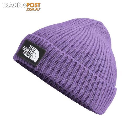 The North Face TNF Logo Box Cuffed Beanie - Peak Purple - NF0A3FJXNL4R