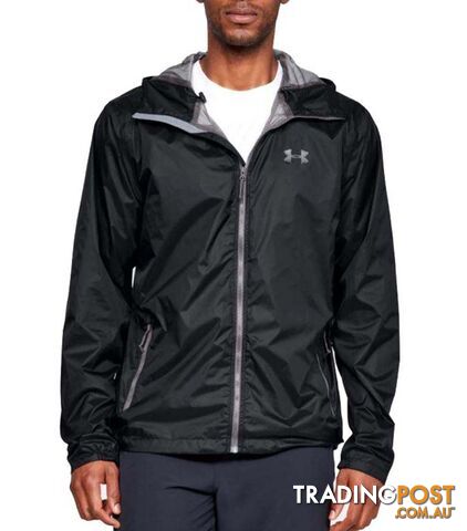 Under Armour Forefront Rain Mens Waterproof Jacket - Black/Steel - XXL -...