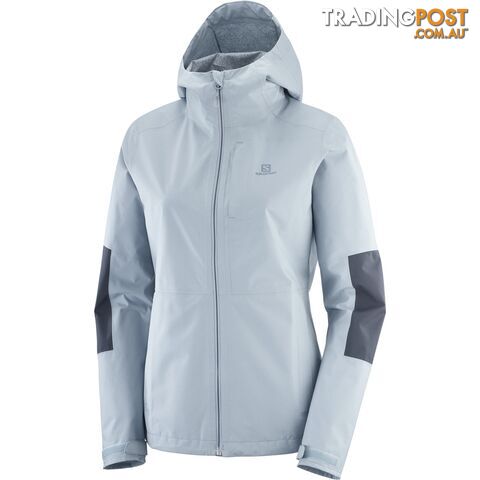 Salomon Outrack 2.5L Womens Waterproof Jacket - Ashley Blue/Ebony - L -...