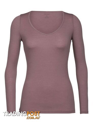 Icebreaker Merino Siren LS Sweetheart Womens Top - SUEDE - L - 103194633L