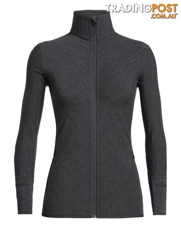 Icebreaker Descender LS Zip Womens Fleece Jacket - Jet Heather - M - 103900002M