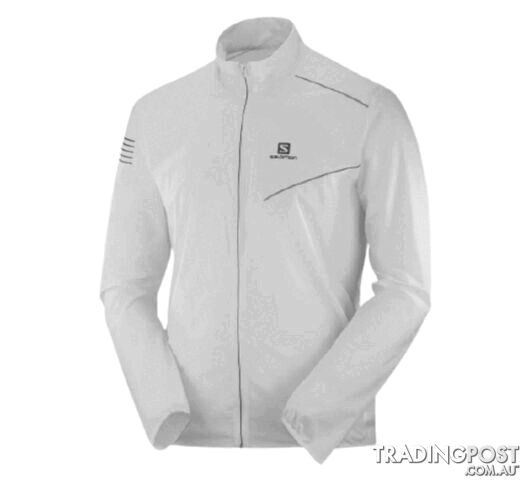 Salomon Sense Mens Windproof Running Jacket - WHITE - L - LC1296800-L