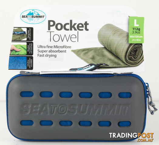 Sea To Summit Microfibre Pocket Towel Large - Cobalt - apoctlc