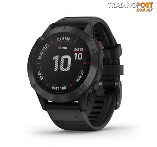 Garmin Fenix 6 Pro Multisport Watch - Black with Black Band - 10-02158-03