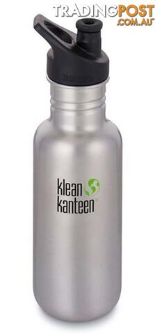 Klean Kanteen 18oz Classic Sport Cap Water Bottle .53L - Brushed Stainless - XK1003075