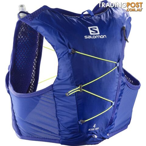 Salomon Active Skin 4 Set Mens Trail Running Pack - Clematis Blue/Safety Yellow - S - LC1514400-S - photo 2 of 2
