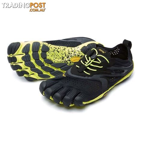 Vibram Fivefingers V-Run Mens Minimalist Running Shoes - Black/Yellow - US9-9.5...