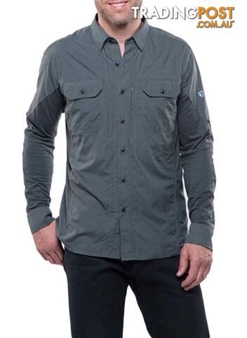 KUHL Airspeed Mens Long Sleeve Shirt- Carbon - S - KUH00026-Carbon-S