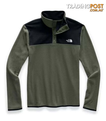 The North Face TKA Glacier Snap-Neck Mens Fleece Pullover - New Taupe Green/TNF...