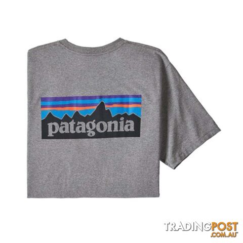 Patagonia P-6 Logo Responsibili-Tee Mens T-Shirt - Gravel Heather - S - 38504-GLH-S