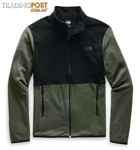 The North Face TKA Glacier FZ Mens Fleece Jacket - New Taupe Green/TNF Black -...