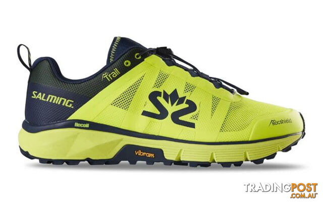 Salming Trail 6 Mens Trail Running Shoes - Safety Yellow/Navy Blue - US12.0 -...